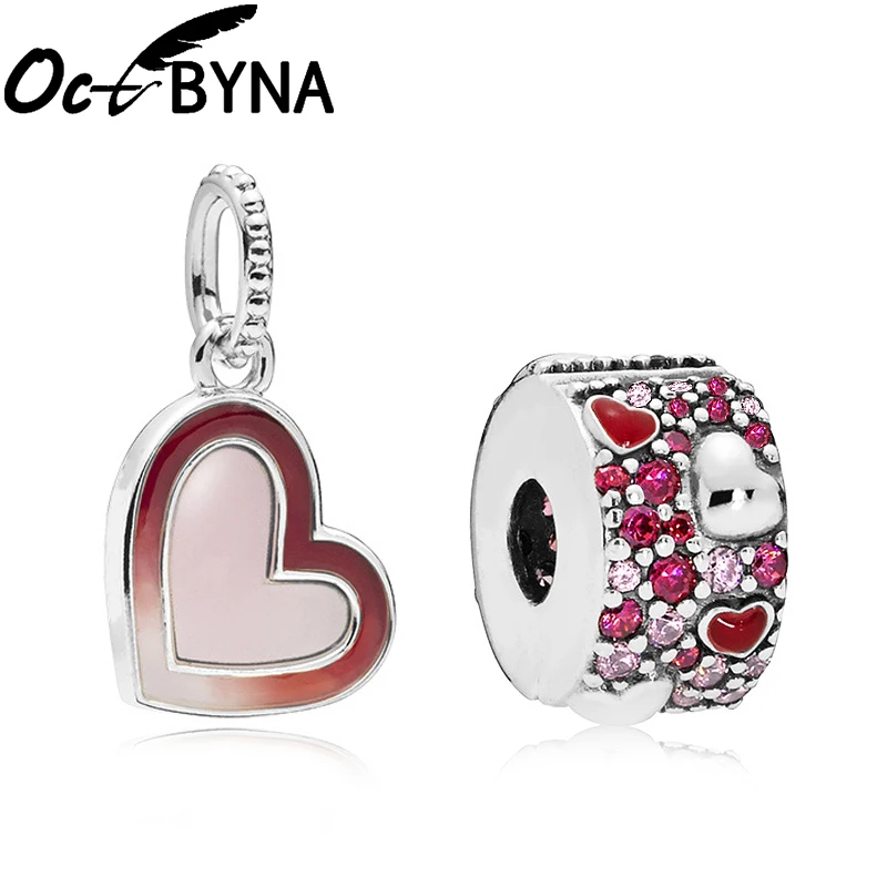 Octbyna игривый кулон в виде сердца Полные Сердца очаровательные бусины подходит