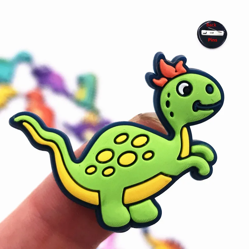 Cartoon Dinosaur Animal Icon Colorful Cute Badges Pin Brooch On Jackets Scarf Coat For Backpack DIY Accessories PVC Trinket Kids | Украшения