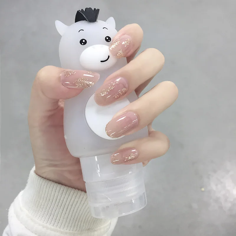 Набор блестящих ногтей для женщин 24 шт. в коробке Цвет телесный|Накладные ногти| |