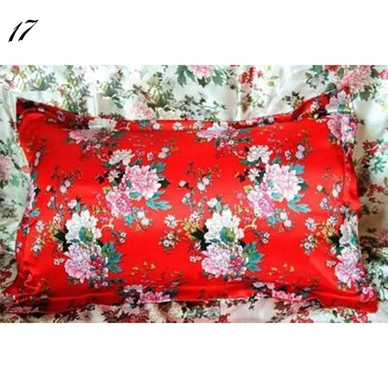 

20 1pc Pure Emulation Silk Satin Pillowcase Single Pillow Cover Multicolor