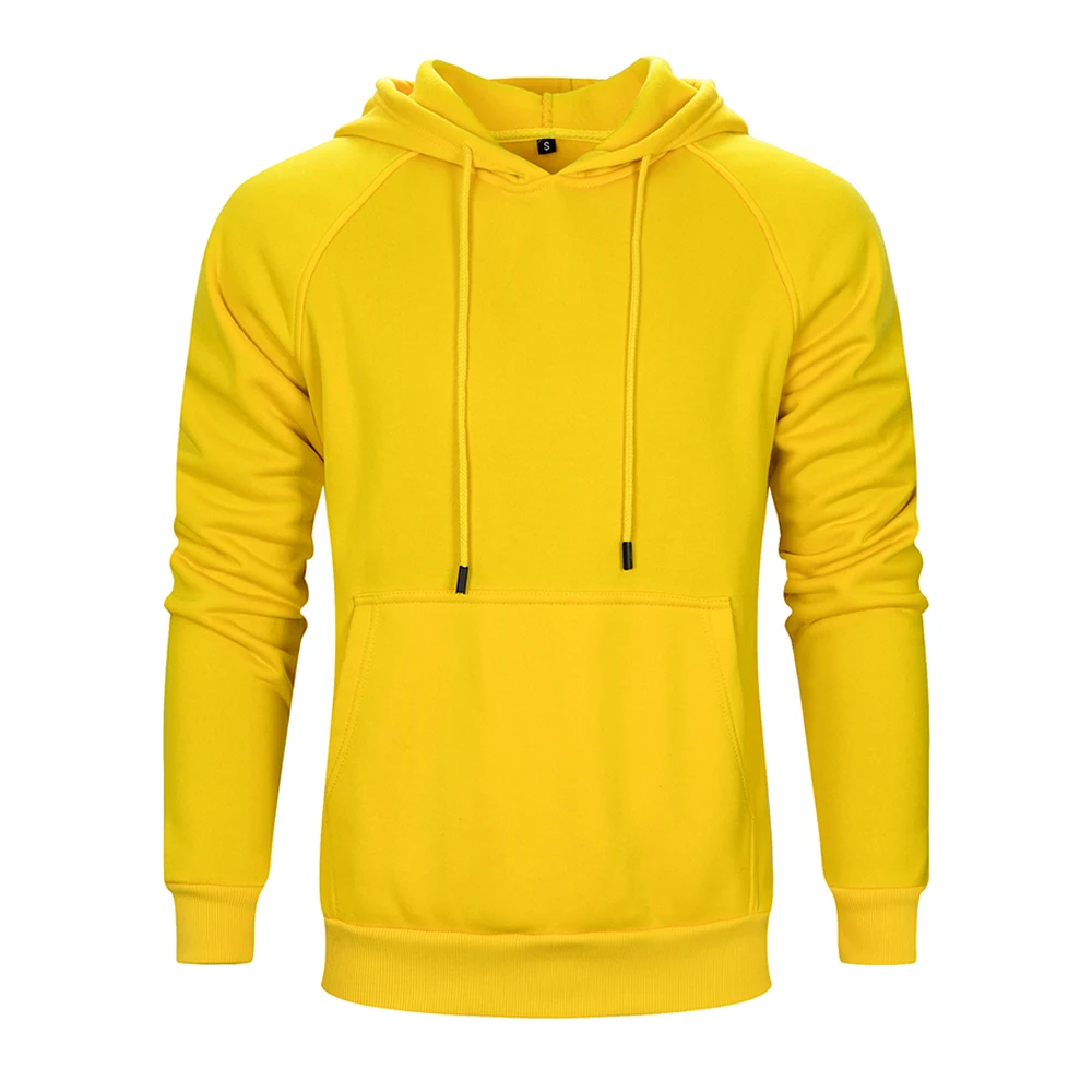 Золотой Мужские толстовки, Осенний пуловер, джемперы и толстовки, Мужская Уличная одежда в стиле хип-хоп, однотонная толстовка с капюшоном, мужская повседневная спортивная одежда, толстовка худи, евро 2XL - Цвет: Золотой