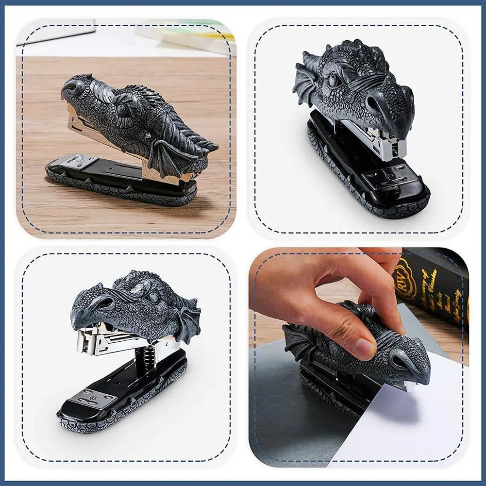 

Creative Office Stationery Home Crafts Desktop Resin Dragon Stapler Decoration T4K5