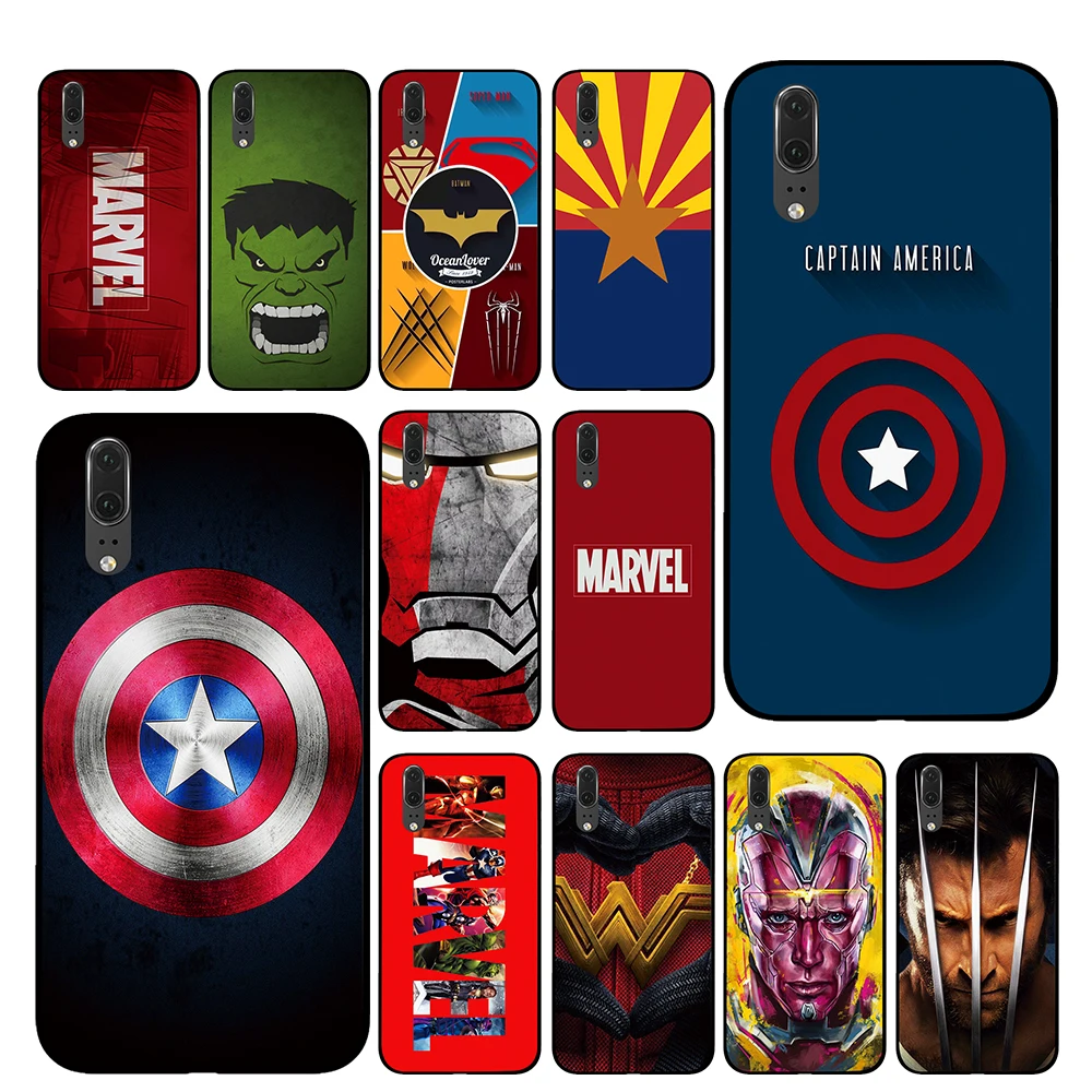 Для Герой Marvel роскошные чехлы крышки для huawei P30 P20 P10 Коврики 10 20 Pro
