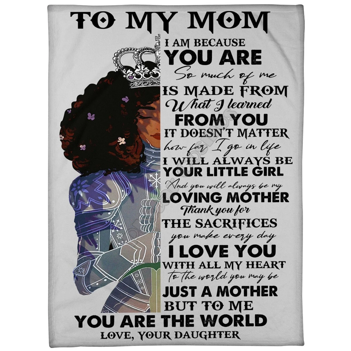 

To My Mom Love From Daughter Cozy Premiun Fleece Blanket 3D print Sherpa Blanket on Bed Home Textiles