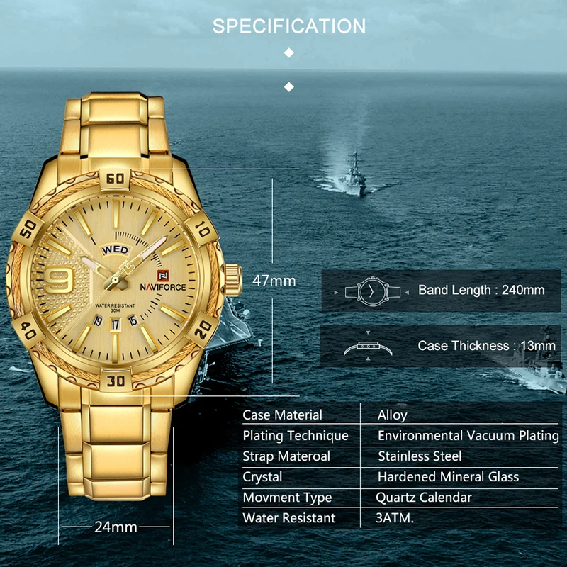 Fashion Quartz Classic Watches For Men Waterproof Business Steel Band Clock Man 4