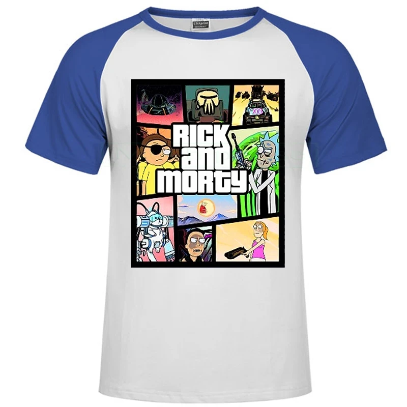 Бренд Rick and marty Мужская футболка Харадзюку хип хоп безбелая одежда японское аниме