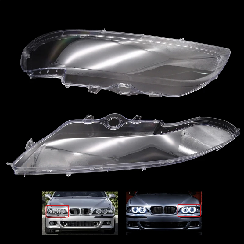 

1 PCS or 1 Pair Fit for Bmw 5 Series E39 518 520 523 528 530 Car Cover Shell Headlight Glass Lens Headlamp Light Cover Lens Kit