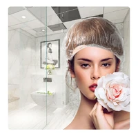 100pcslot newly womens caps clear spa hair salon hotel one off bathing elastic shower hat bathroom products bath bonnet