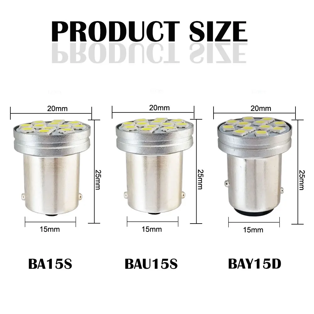 1 шт. 1156 BA15S P21W светодиодный светильник BAU15S PY21W 1157 BAY15D P21/5 Вт R5W 12SMD 3030 автомобильный