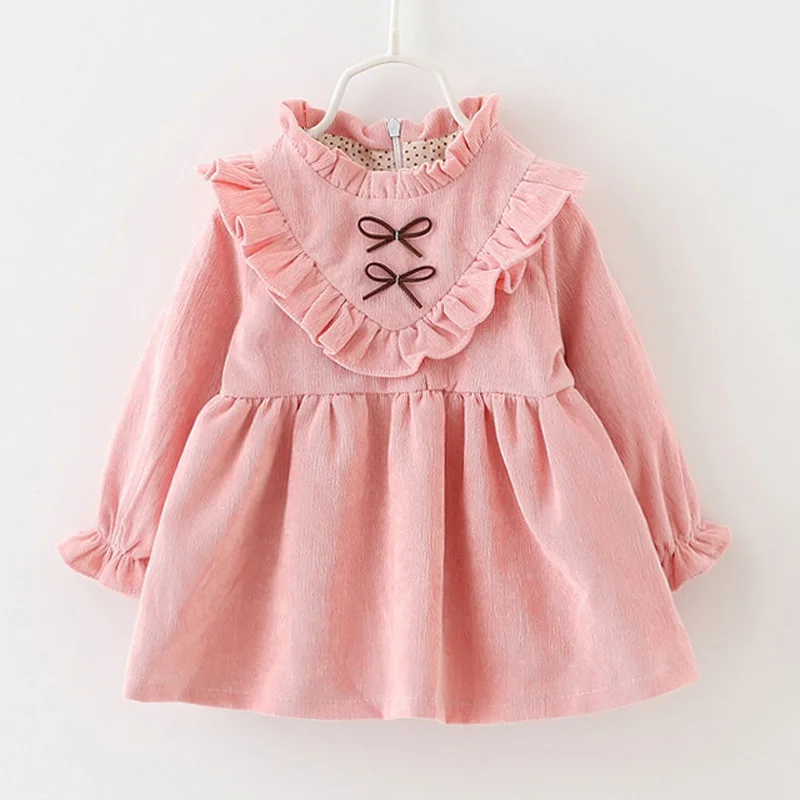 Новинка осенне зимнее платье для новорожденных Одежда младенцев девочек