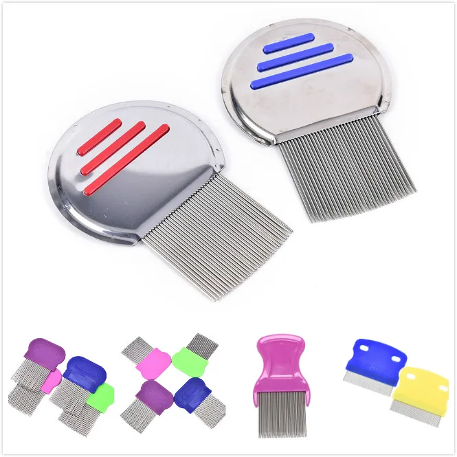 

12Styles Stainless Steel Terminator Lice Comb Kids Hair Rid Headlice Super Density Teeth Remove Nits Comb Nit Free