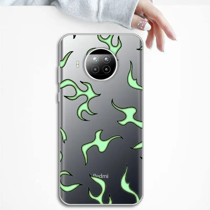 

Blue Flame Fire Artistic Aesthetics Phone Case Transparent for Xiaomi Redmi note 10 t 8 9 pro lite 11