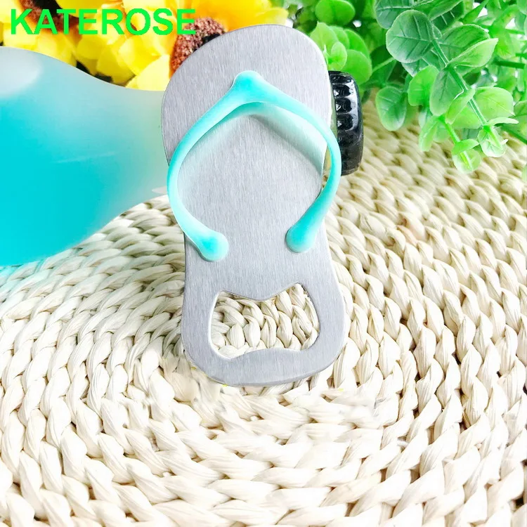 Light Blue 40 шт настраиваемые красочные флип-флоп открывалка для бутылок в мешке из органзы Персонализированные открывалки для пива Свадебные и Свадебные сувениры для душа - Цвет: Light Blue