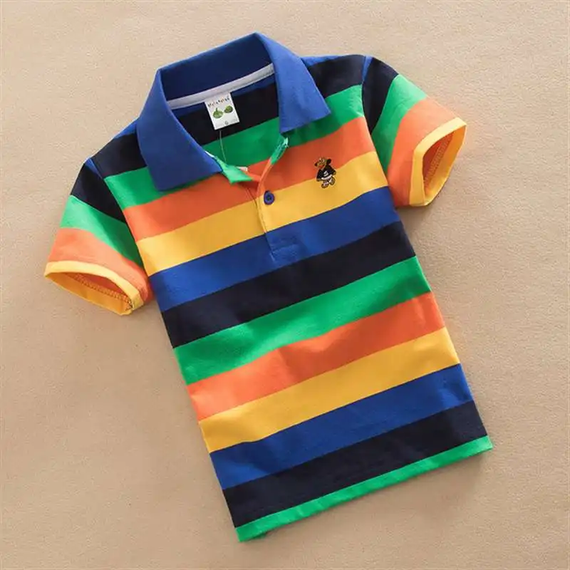 

Polo Shirts for Boys Pinstripe Kids Shirt Brand Designer Brand Cotton Clothes Grade School Boys Clothes Polo Shirt for Big Boys