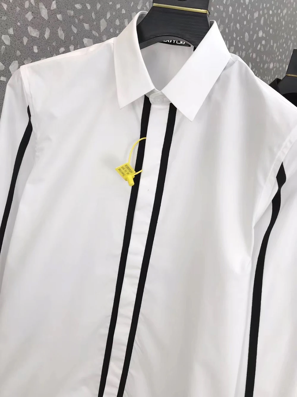 DUYOU Мужская рубашка хлопок мужская классическая строченная с лентой