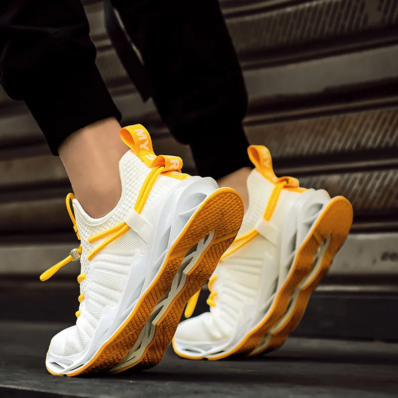 Summer White Mesh Men's Sneakers 2021 Spring Marathon Blade Running Shoes Men Air Cushion Sneakers Sport Man zapatillas deporte