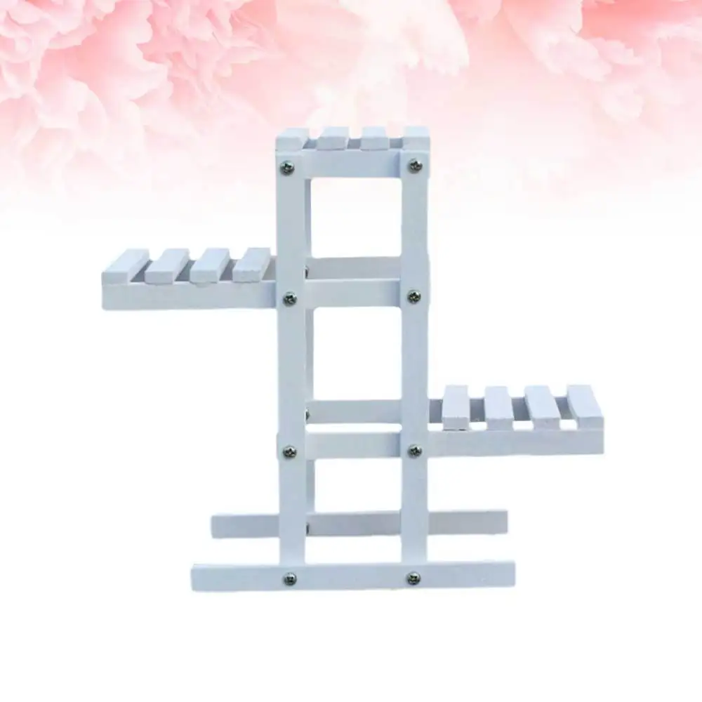 

1pc Wooden Storage Rack Flower Pot Rack Stand Holder Household Green Plants Potted Plant Flower Holder for Home (White)