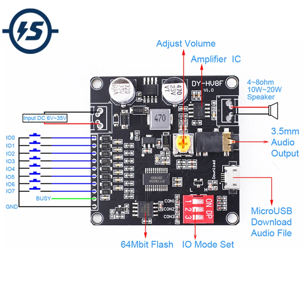Модуль воспроизведения голоса цифровой усилитель высокой мощности модуль