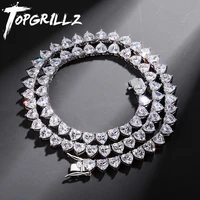 topgrillz 2020 new 6mm prong setting aaa iced out cubic zirconia necklace gold plated micro pave hip hop fashion jewelry