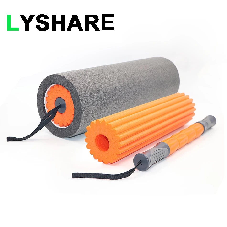 3 in 1 Yoga Column Foam Pilates Fitness Roller Sports Train Gym Massage Exercise Relax Rolls Massage Stick Rollers For Yoga