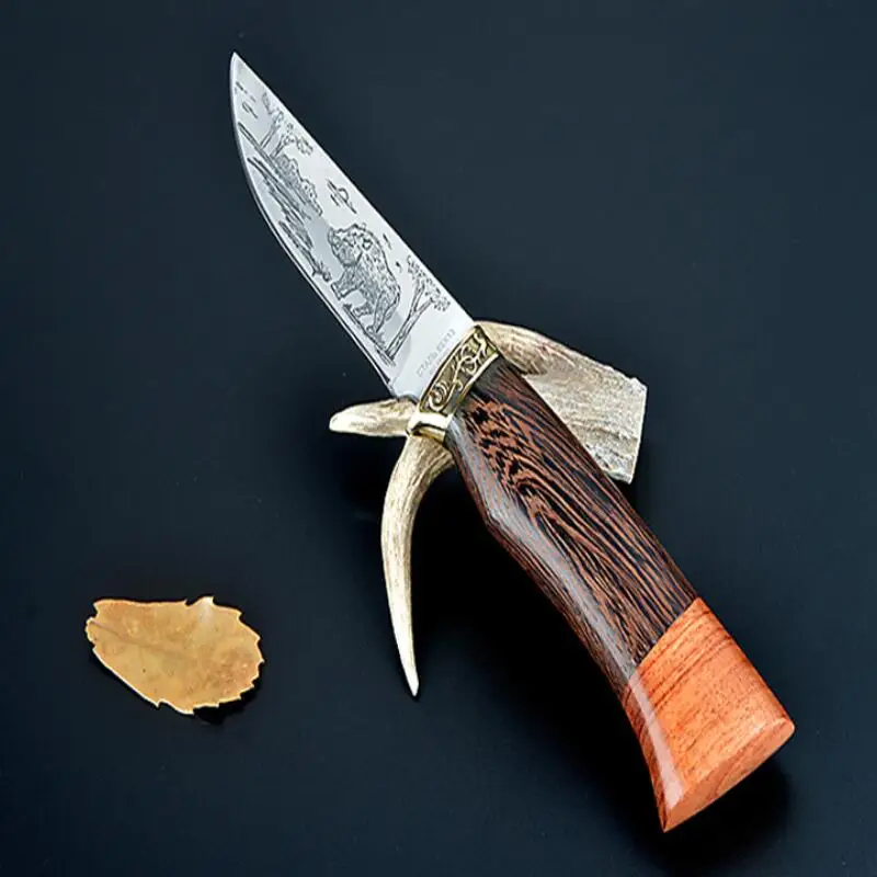 Нож с фиксированным лезвием 9 06 дюйма тактическая деревянная ручка маленький
