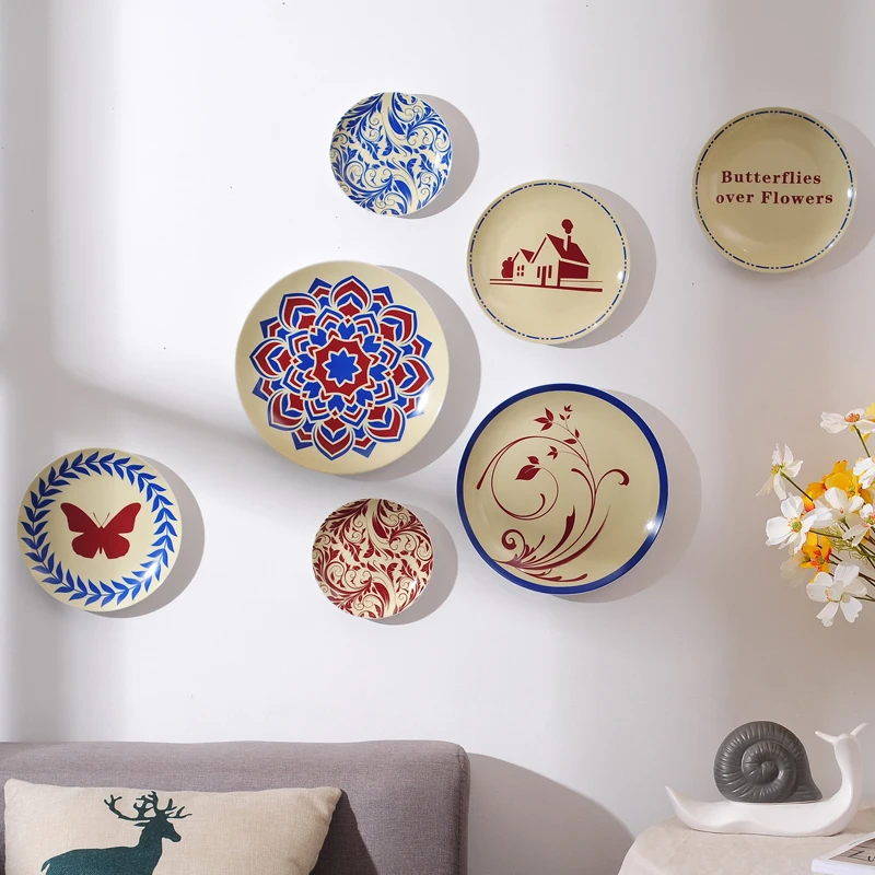 Настенные декоративные креативные керамические подвесные тарелки поднос для
