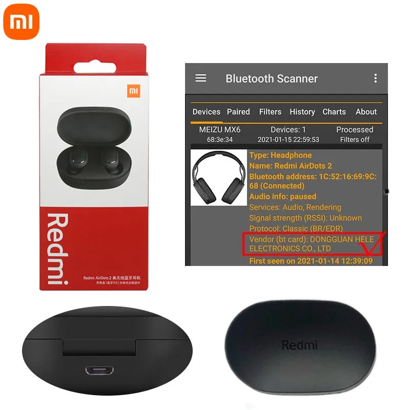 للبيع 48 أجزاء/وحدة شاومي ريدمي إيردوتس 2 TWS سماعات الهواء 2 SE مي صحيح بلوتوث 5.0 سماعات لاسلكية الرياضة سماعات التحكم AI