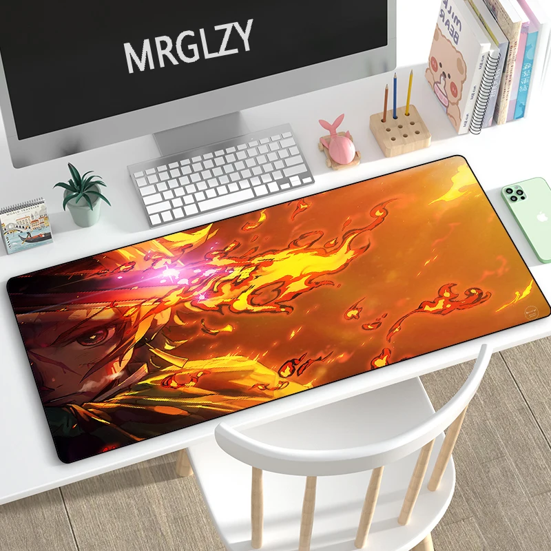 

MRGLZY Large Mouse Pad Demon Slayer Kimetsu No Yaiba MousePad Computer Gaming Peripheral Accessories Hot Anime Desk Mat for LOL