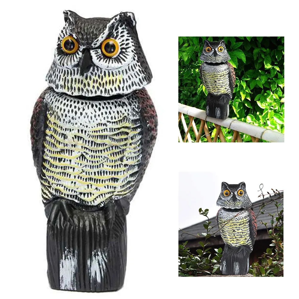 

Garden Owl Statue Realistic Fake Owl Figurine Plastic Bird Scarecrow Animales Decoy Deterrents For Garden Home Outdoor Decor