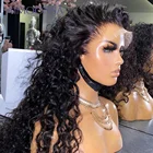 Парик плотности 250, парик с кудрявыми кружевами спереди 13x4, парик с водными волнами, бразильские парики из человеческих волос для женщин, предварительно выщипанные отбеленные парики с узлами