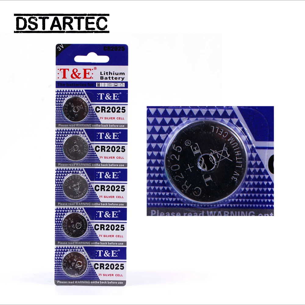 5pcs 30mAh Cell Coin Button Batteries CR2025 DL2025 BR2025 KCR2025 CR 2025 3V Lithium Battery For Watch Toys LED Light |