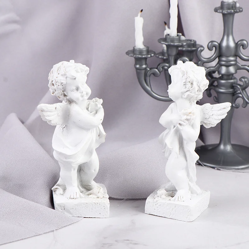 

A Pair Dollhouse Mini Garden Decoration Miniature Pastoral Scene Angel Column Home Decoration Accessories Living Room