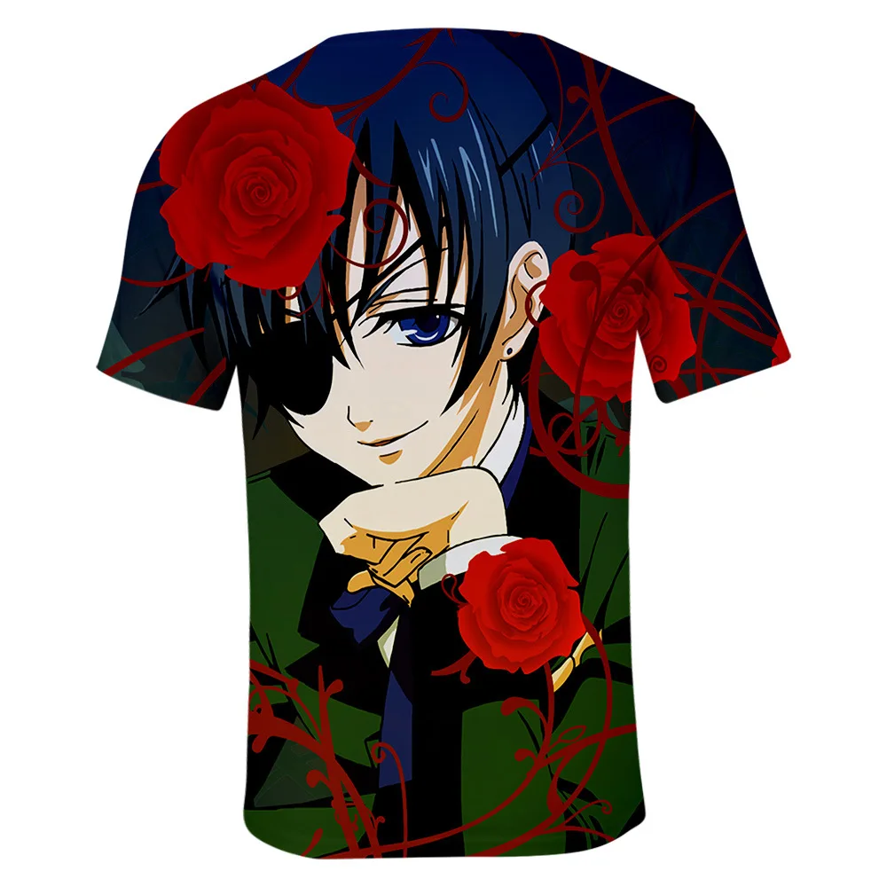 Футболка с изображением черного Батлера из аниме для мужчин и женщин Детская