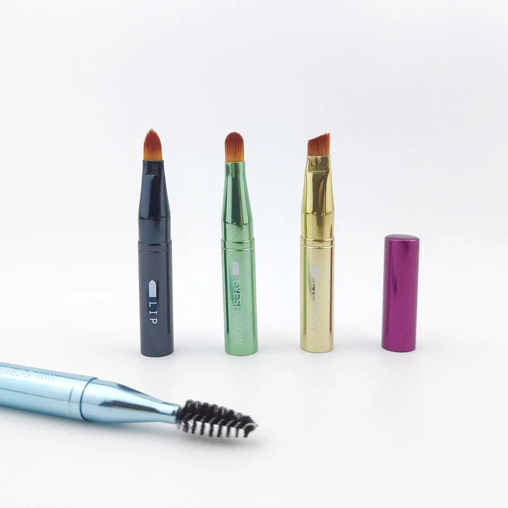 4 в 1 Профессиональный набор кистей для макияжа портативная кисть растушевки тени