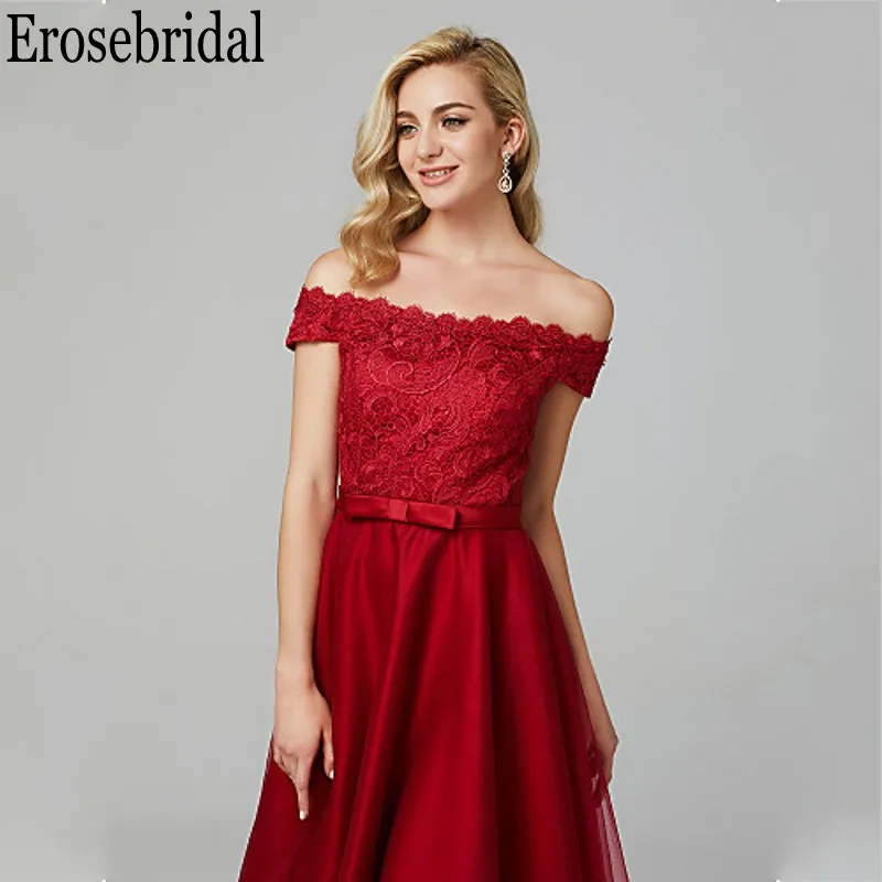 Erosebridal короткое вечернее платье длинное 2019 красное для вечеринки платья со