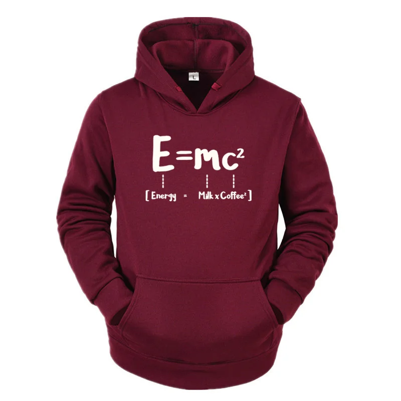 

Funny Math Energy Equal Milk Add Square Coffee Theory of Relativity Hoodies Casual Long Sleeve Mens Fashion Cool Sweatshirts