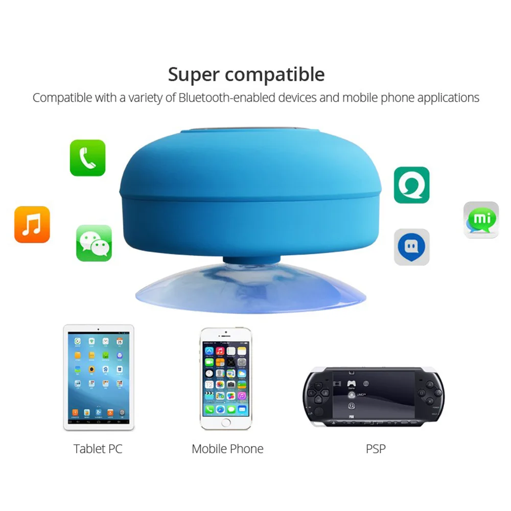 Беспроводной Bluetooth динамик портативный мини Водонепроницаемый Душ колонки Handsfree