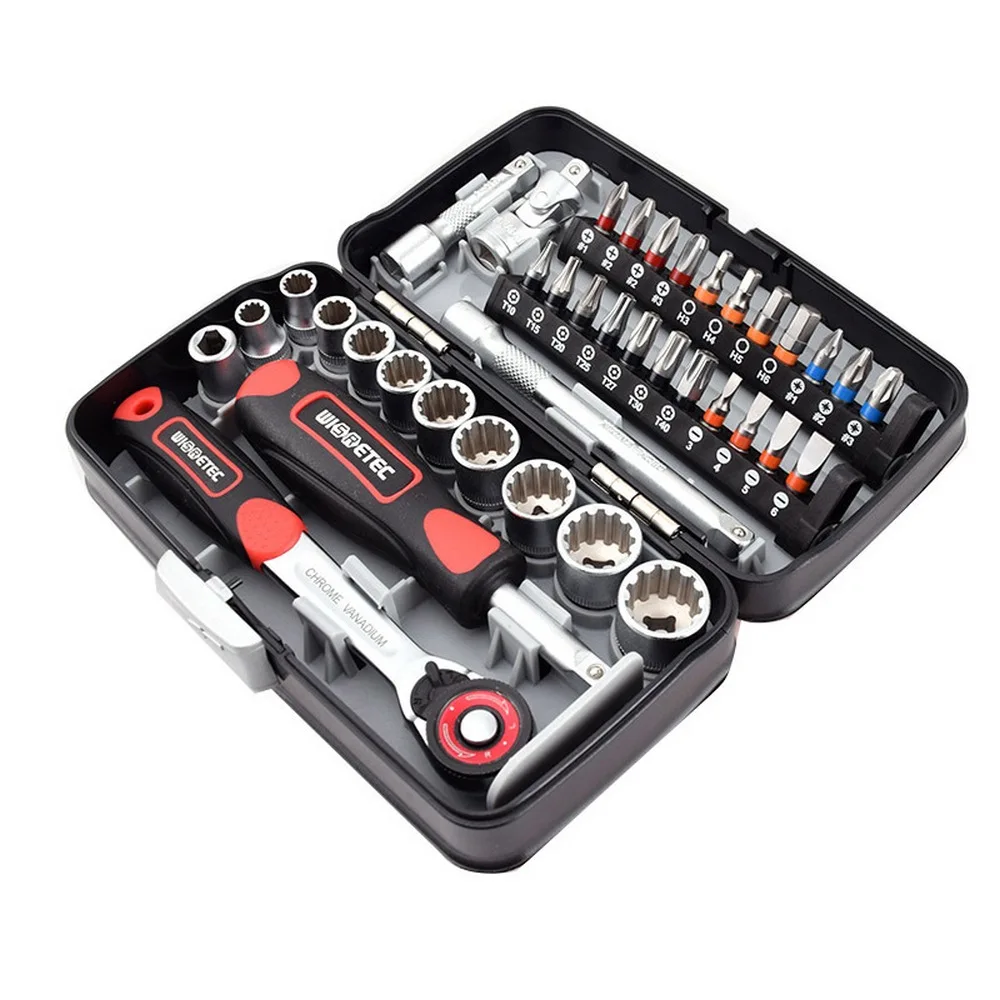 

38pcs Mini Ratchet Wrench Set 1/4" Socket Wrench Screw Bits Set Tools Kit Bike Maintenance Repair Hand Tool