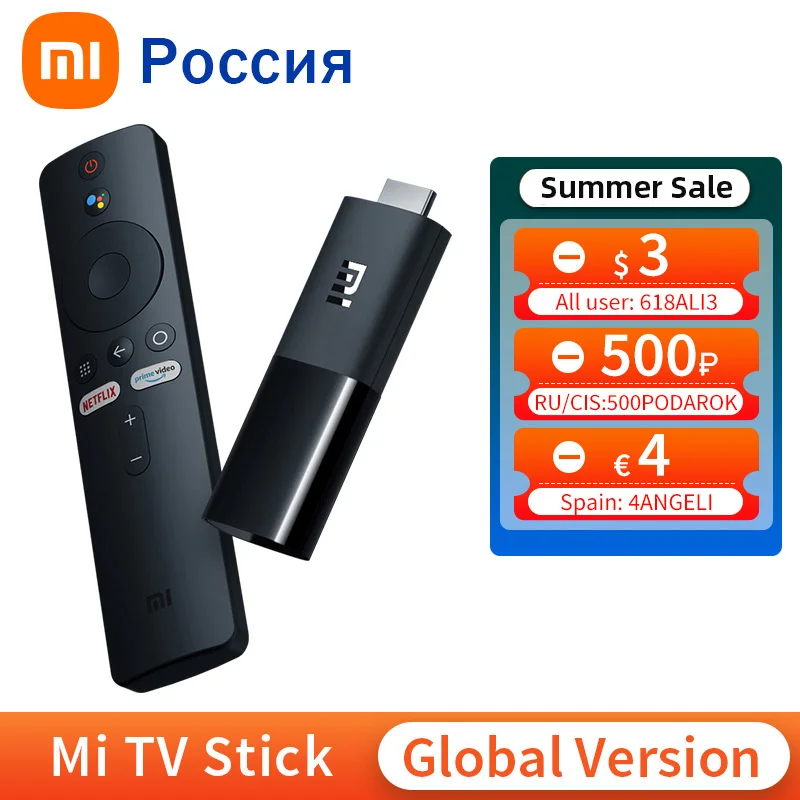 Глобальная версия Xiaomi Mi TV Stick Android 9 0 Quad core 1080P Dolby DTS HD двойной декодирования 1 ГБ ОЗУ