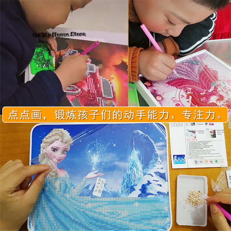 

Disney Diamond Painting Cartoon Character Watercolor Princess Children's Handmade Diy Cross Stitch Children's Room Decoration