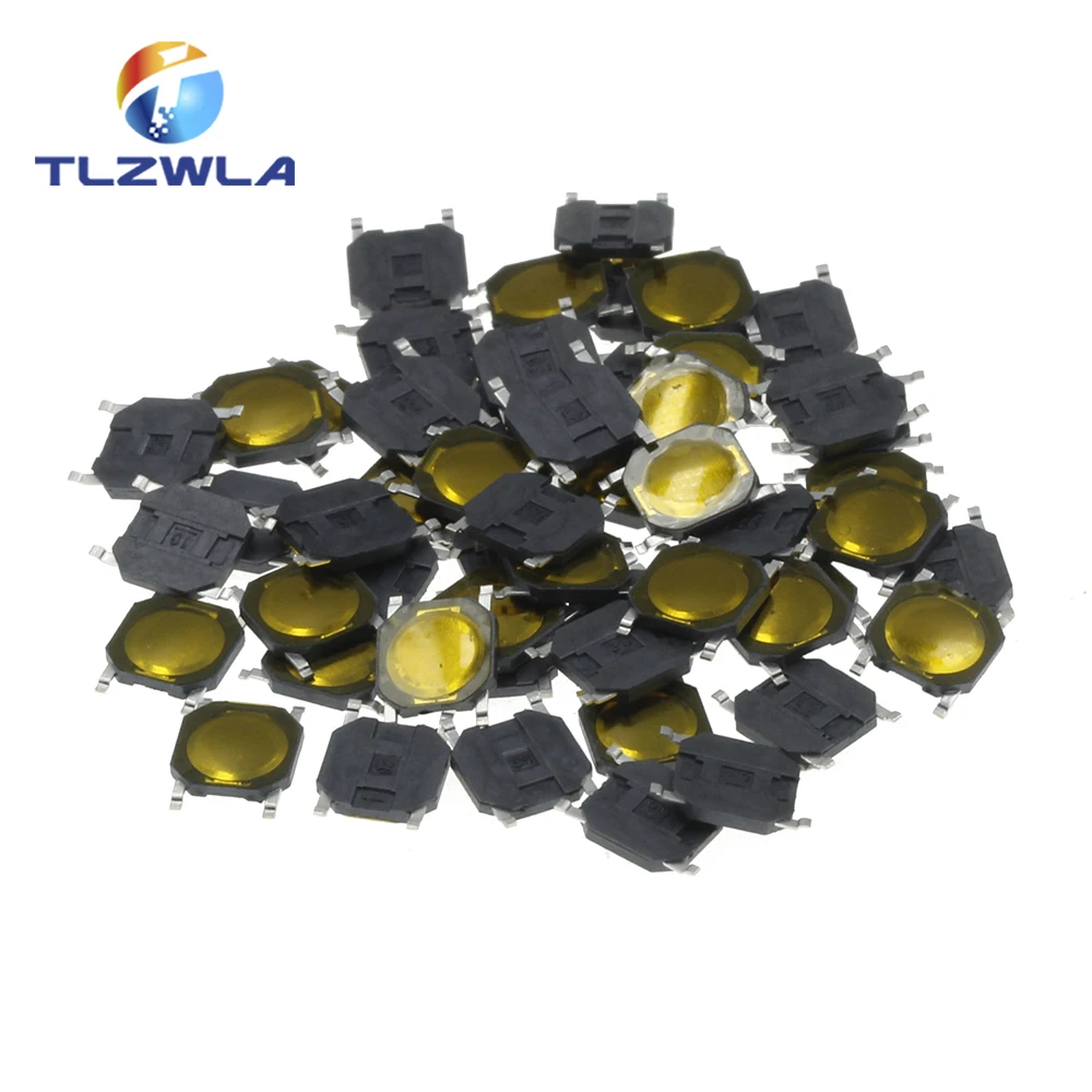 

100PCS DC12V 50mA Membrane Switch 4x4x 0.8MM 4X4X0.8mm Tactile Push Button Switch Tact 4 Pin 4*4*0.8mm Switch Micro Switch SMD