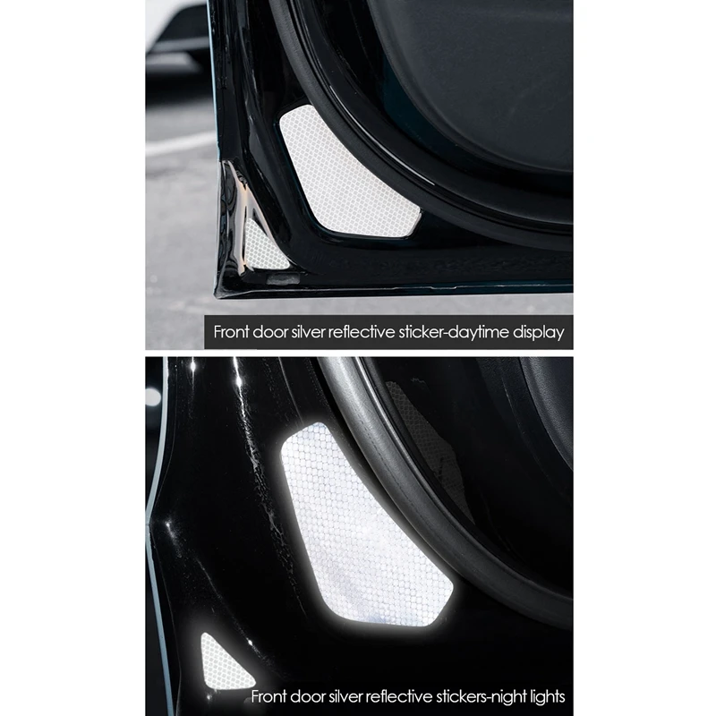 

4PCS Car Door Reflective Warning Stickers for Tesla Model 3 Safety Warning Mark Open High Reflective Strips