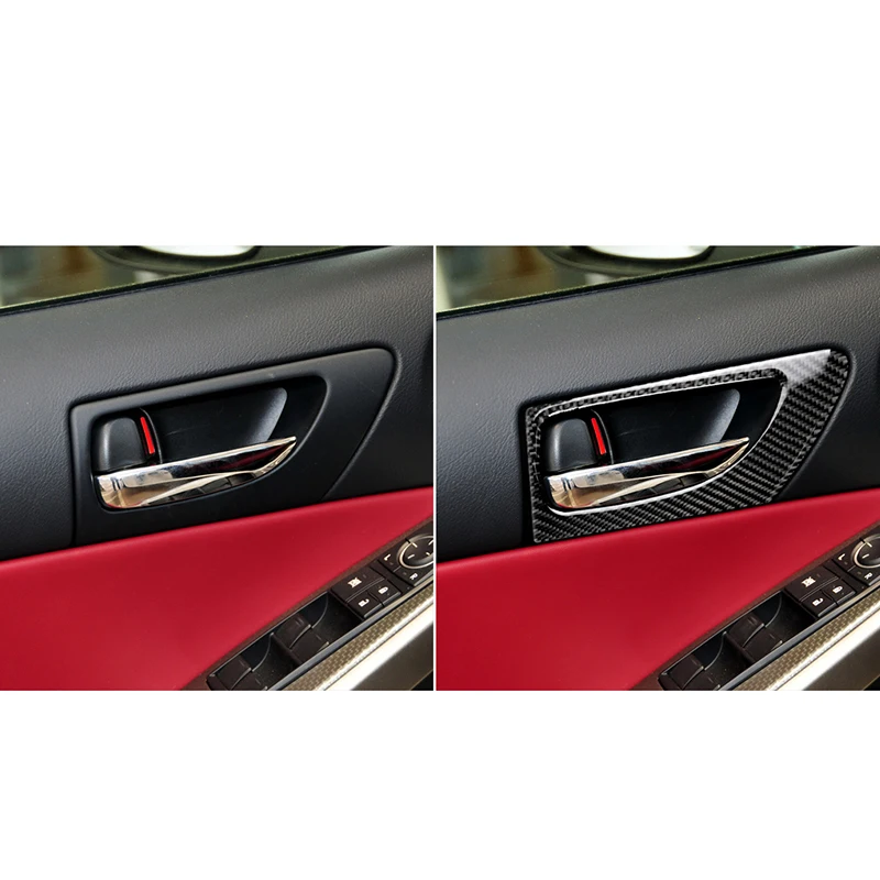 

Car Styling For LEXUS IS250 IS350 2013-2018 Front Side Inner Door Pull Handles Panel Decoration Carbon Fiber Sticker Accessories