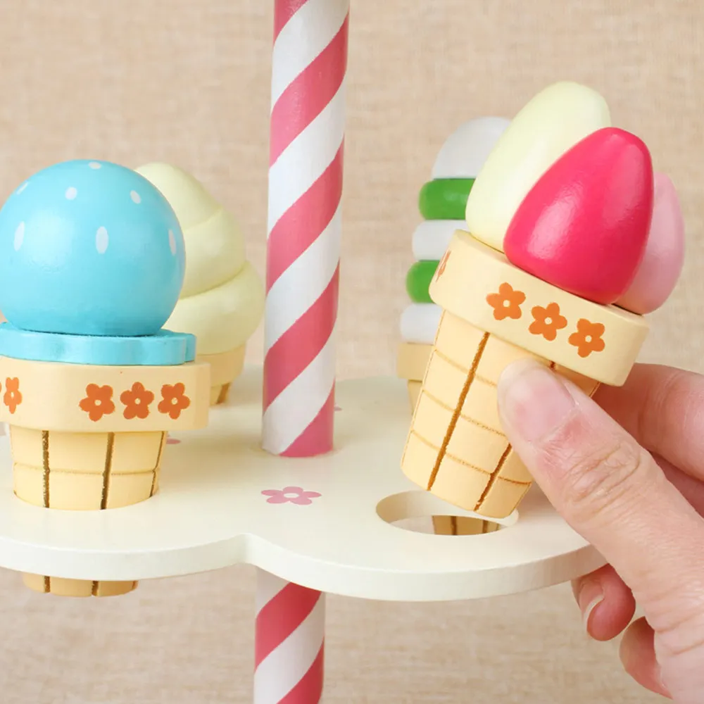 

Children'S Kitchen Toys Wooden Ice Cream Stand Simulation Play House For Home Use Gift Pretend Play Kitchen Toys