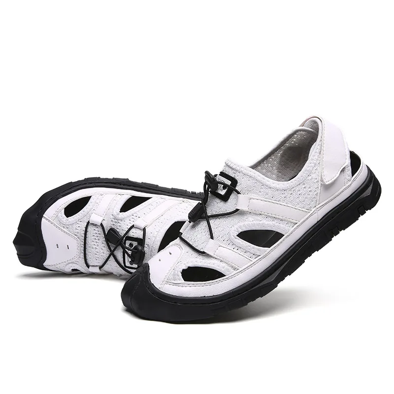 Новинка летние сандалии пляжные мужские шлепанцы из натуральной кожи удобные