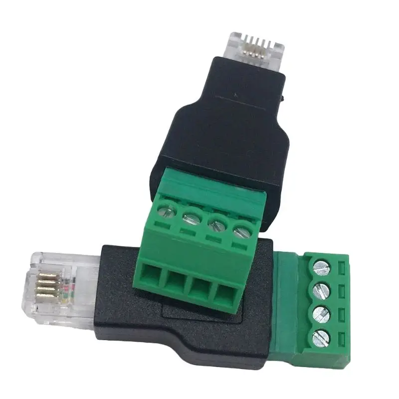 RJ11 К Винтовые клеммы адаптер мужчина к 4 Pin разъем сплиттер Защитная