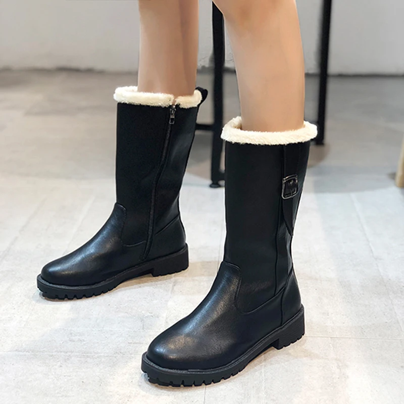 2019 женские кожаные зимние ботинки водонепроницаемые Нескользящие Ботинки martin на