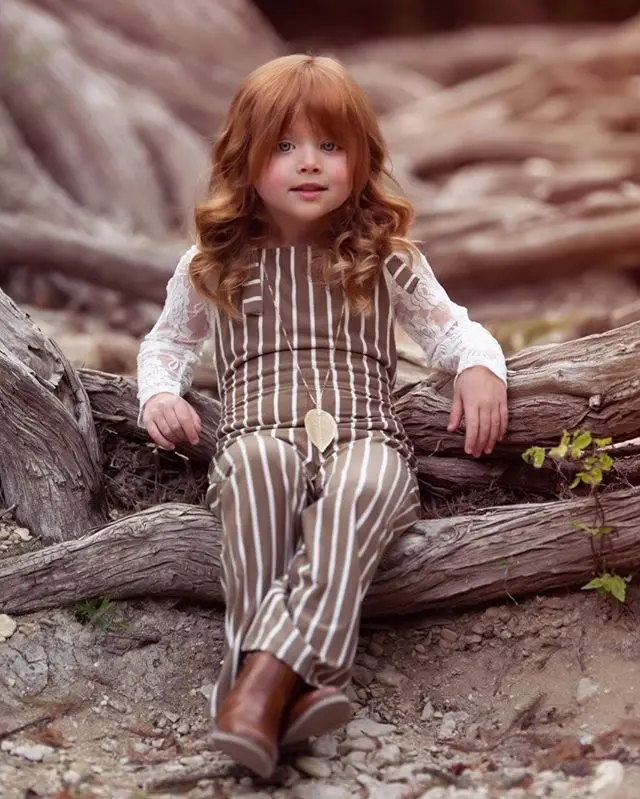 Новинка 2020 года Одежда для маленьких девочек Комбинезон в полоску без рукавов