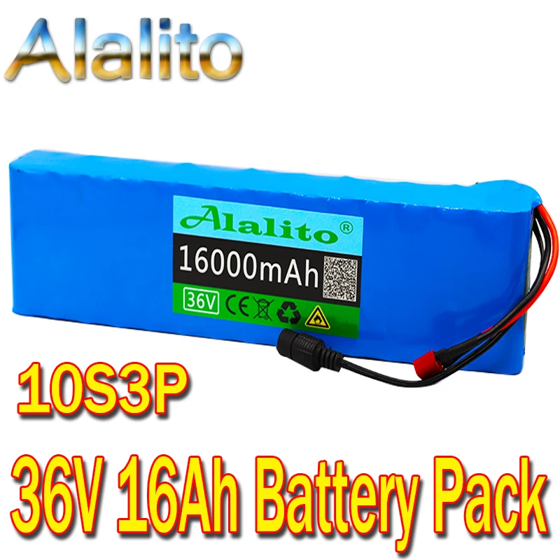 Alalito 36В 16Ah 600 ватт 10S3P для LG MH1 литий ионный аккумулятор 20A BMS xiaomi mijia m365 pro ebike