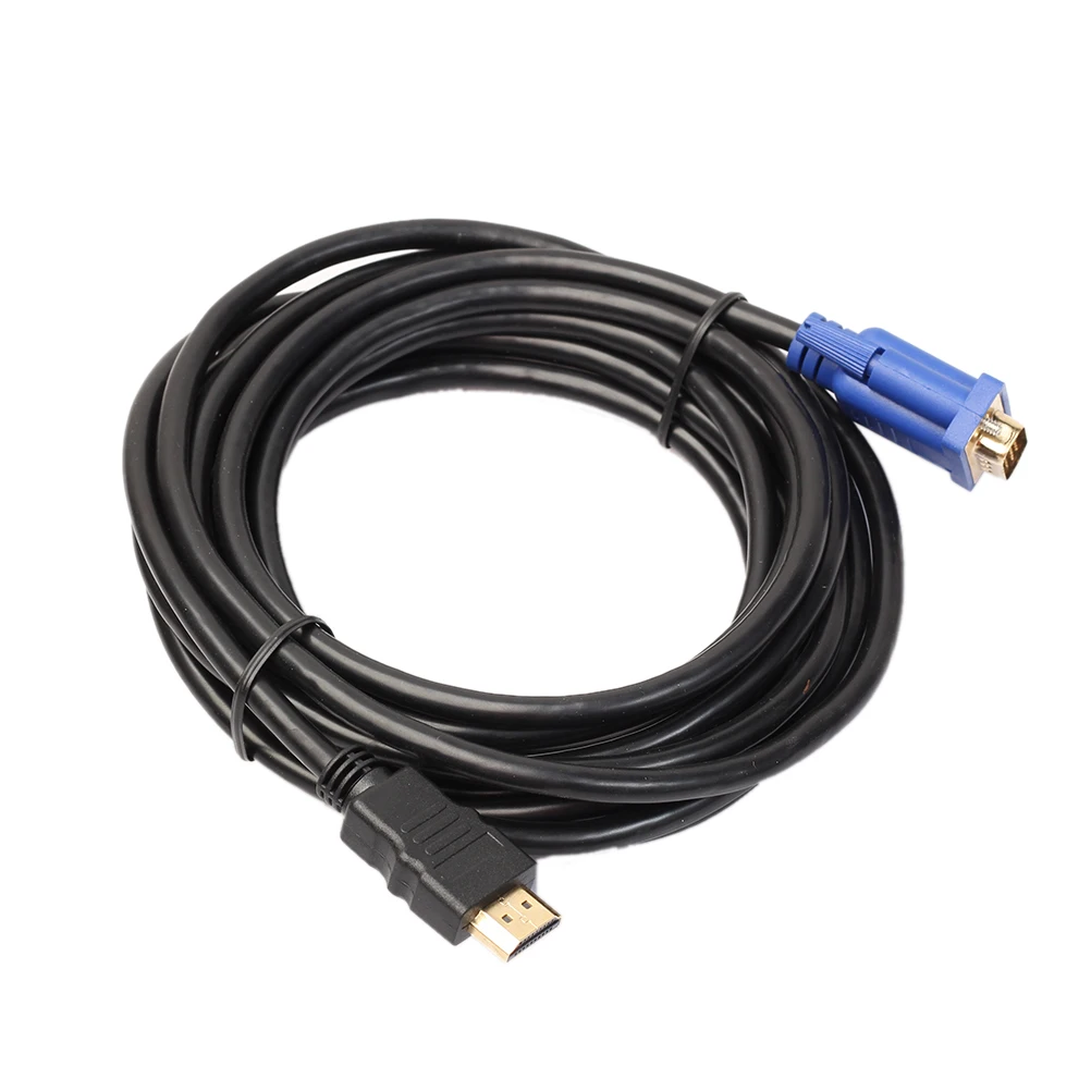 

1,8 м 6FT HDMI Золотой Мужской к VGA HD-15 мужской 15Pin видео адаптер Шнур кабель для HDTV ПК ноутбук адаптер переменного тока кабель 1080P